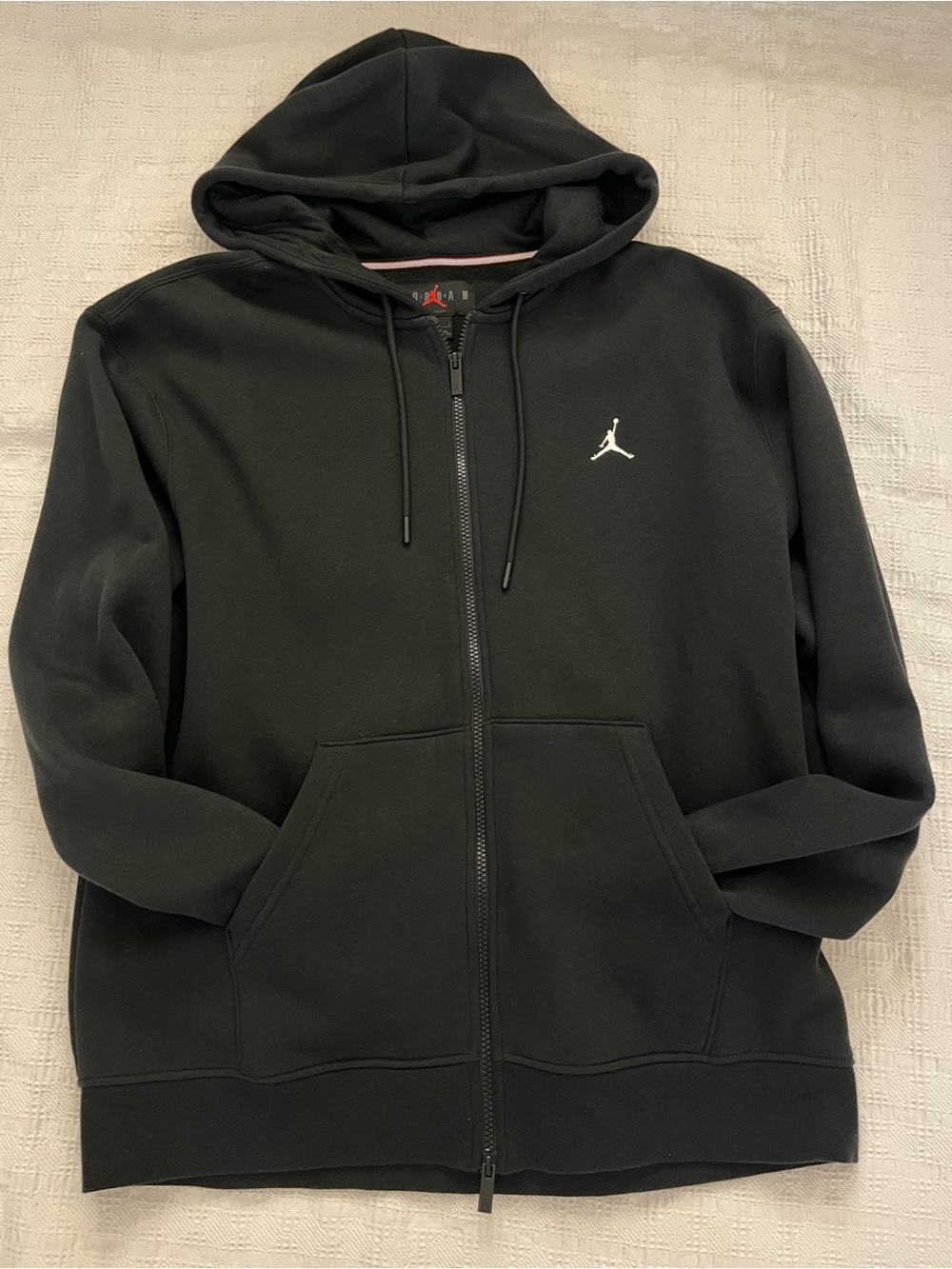 Jordan Men's Black Full-Zip Hoodie with White Jumpman